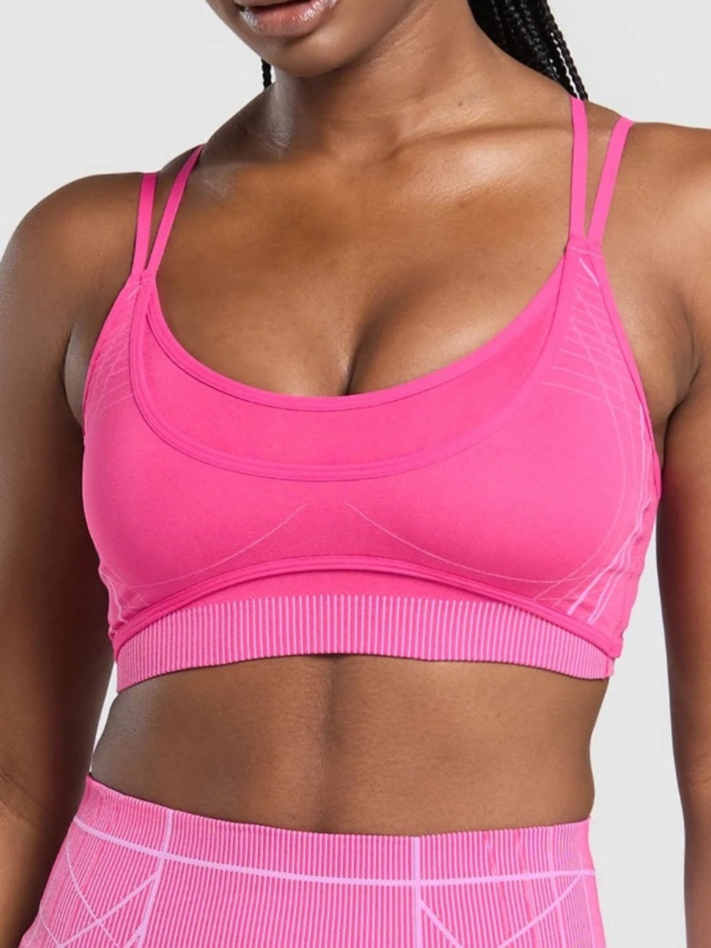 Gymshark Valley Pink Double-Strap Seamless Sports Bra